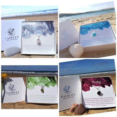 raw gemstone birthstone personalised necklace gift